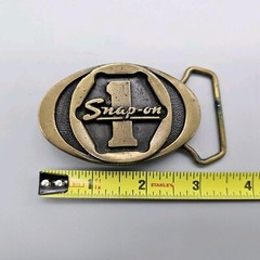 Vintage 1970s Snap-On Tools Company Solid Brass BTS SPP-455 Belt Buckle USA #1