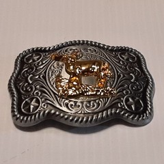 WESTERN DEER HUNTING Metal Belt Buckle