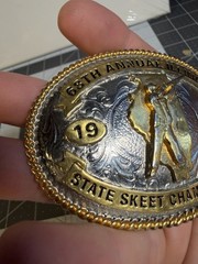 Vintage 1994 68th Annual Illinois State Skeet Championships Belt Buckle