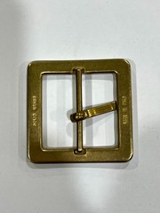 Solid Brass Satin Brass Belt Buckle Made in Italy Fits 1.57&Prime; Belt Strap