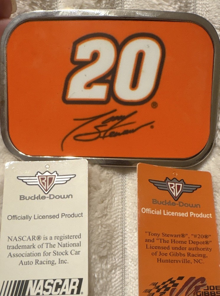 Buckle-Down Officially Licensed NASCAR Tony Stewart #20 Metal Belt Buckle Orange