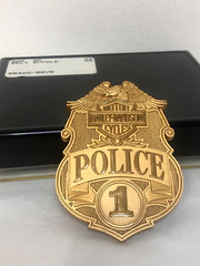 NIB Harley-Davidson 1988 Jostens Police Badge Gold Belt Buckle # 98460-88VG