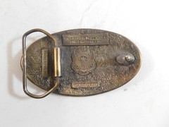 1980 PURE GRO BELT BUCKLE BY THE GREAT AMERICAN BUCKLE CO. BRASS