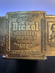 VINTAGE GEORGE DICKEL TENNESSEE SOUR MASH WHISKY BELT BUCKLE Brass