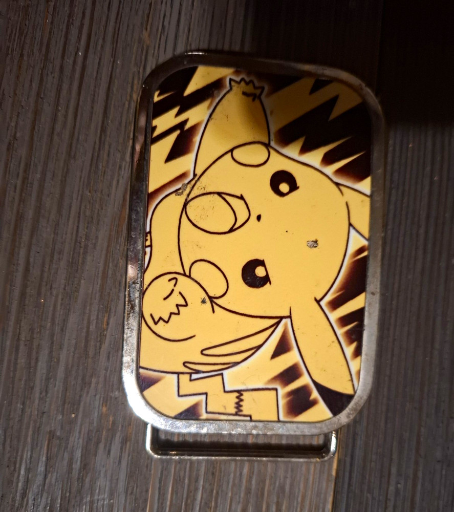 Pokemon Pikachu Flip Top Metal Belt Buckle 1.5in Fit Silver Yellow Black