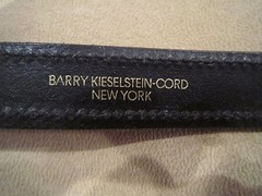 KIESELSTEIN CORD STERLING BULLDOG BUCKLE AND BLACK LEATHER BELT SIZE 2