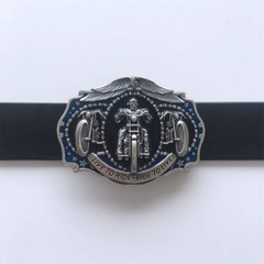 Western Men‘s Zinc alloy Leather Belt Buckle Plated Biker Rider shape Pattern