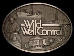 TB01172 *NOS* 2014 **WILD WELL CONTROL** OILFIELD SOLID BRONZE BELT BUCKLE