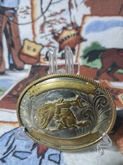 1940&rsquo;s german silver rough stock buckle with a rope edge