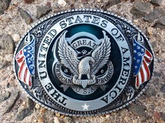 The United States Of America Eagle Flag Belt Buckle 3D Aluminum 3.2 oz New