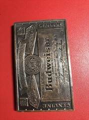 Vintage Budweiser Belt Buckle Copper Tone Anheuser Bush