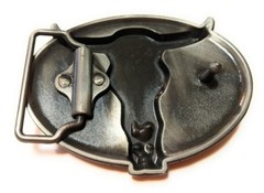 ✖ WESTERN Skull Cowboy Rodeo Style ✖ Belt Buckle Buck ✖ blue antique silver