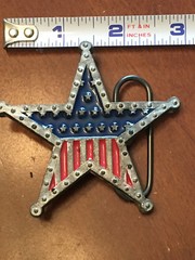 Monster Belt Buckle 2000 Mobtown Chicago Red Blue Silver Tone Star