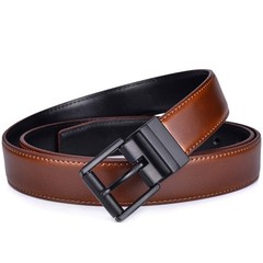 Beltox Men’s Belts Dress Casual Reversible 38-40, Black/Brown W Black Buckle
