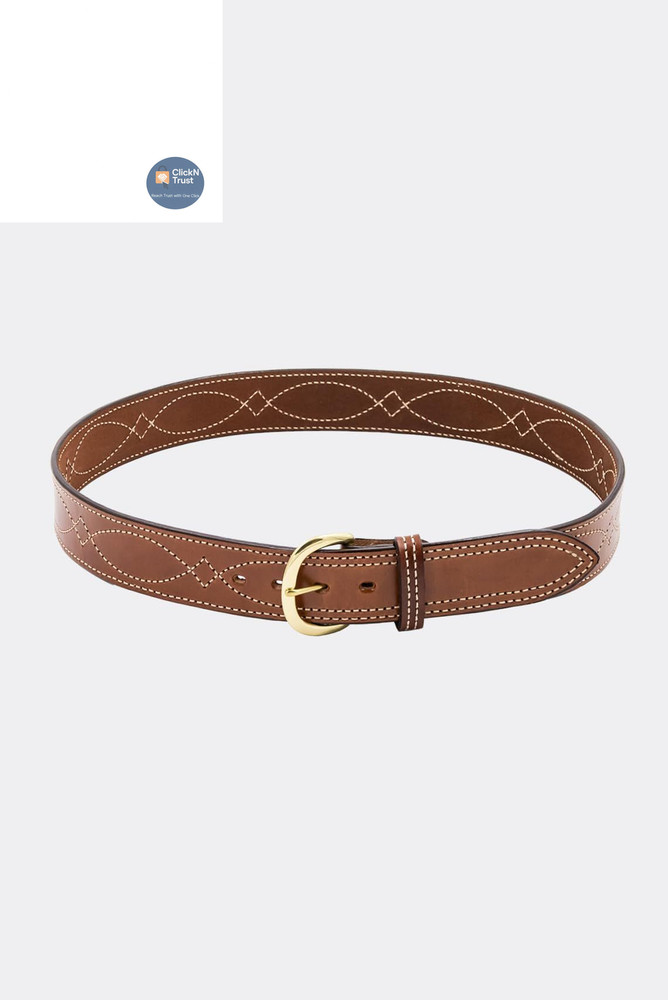 Bianchi B9 Reversible Fancy Stitched Belt, Fits 1.75 » (45mm) Belt 34, Tan