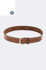 Bianchi B9 Reversible Fancy Stitched Belt, Fits 1.75 » (45mm) Belt 34, Tan