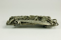 Civil War Commemorative belt buckle western pewter 1982 Siskiyou Buckle Co.