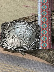 BUFFALO CONCHO WESTERN SILVER BELT ADJUSTABLE BUCKLE FATHER&rsquo;S DAY Birthday Gift