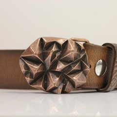 Punk Style Pyramid Textured Belt Buckle in Antique Copper, Craft Interchangeable Buckle