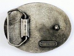 Indiana Metal Craft Belt Buckle Jumping Largemouth Bass Fish Embossed 1982 Vtg