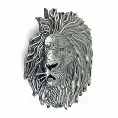 Lion Head Belt Buckle Antique Silver Finish Wild Life Safari Fits 1.5&Prime; Belts