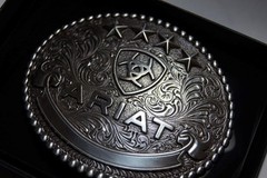 Ariat Western Belt Oval Buckle Stars Logo Silver A37061