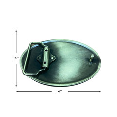 Rose Flower Western Oval Bronze Plated Belt Buckle