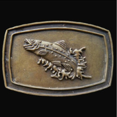 FISH FISHING SPORT TROUT BASS LAKE FISHERMEN BELT BUCKLE BUCKLES