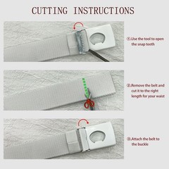 DOOPAI Canvas Suitable for 28-44 waistline, easy to cut, White Belt