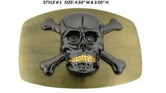 skull crossbones belt buckle halloween costume cosplay new men women fashion cow