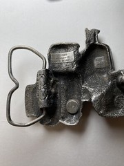 Vintage Tractor Belt Buckle 1980 3D Metal Tractor Pewter By Bergamot Brass Works