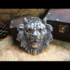 Quality Desig Solid Brass 925 Silver/Gold lion head Belt Buckle cowboy 40mm 1.5&Prime;
