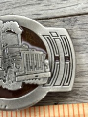 Vintage Great American Buckle Co Hi Ballin Truck Belt Buckle 1976 USA Metal