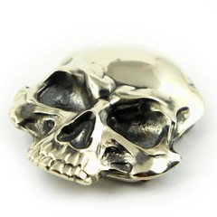 Skull belt buckle, Human skull german silver belt buckle Jolly Roger
