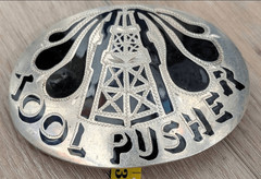 Vintage 1980 R&B German Silver Belt Buckle Tool Pusher Oil Derrick Handcrafted