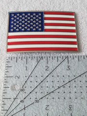 Patriotic American USA Flag Silver Red Metal Belt Buckle Unisex New.