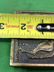 BTS Solid Brass Horse and Foal Belt Buckle Made in USA 1978 Vintage Western