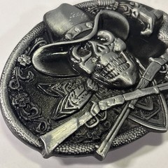 Cowboy Skull Belt Buckle Western Gothic Biker Style Snake Guns Rodeo Punk