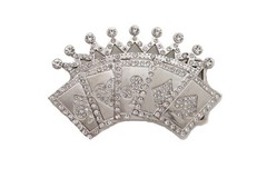 New Men Women Silver Metal Belt Buckle Cool Card Games Crown Gambling Bling Look