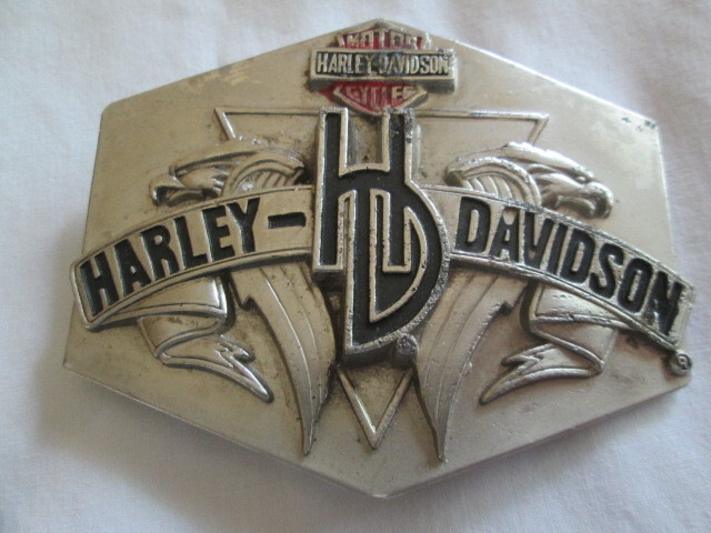 Vintage Harley-Davidson HD 2 Eagles Bar & Shield Belt Buckle Harmony Design USA