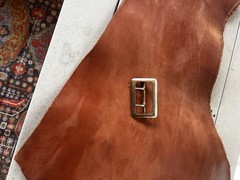 Men’s Solid Brass Silver Tone Rectangular Belt Buckle, Single Tongue 1.5 in