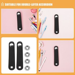 2Pcs Reusable Black Accordion Bellows Buckle Straps for Universal Instruments
