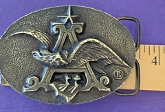ANHEUSER BUSCH BELT BUCKLE EAGLE/LETTER &lsquo;A » LOGO American Beer Advertising 3.5&Prime;