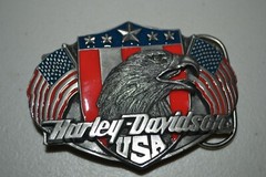 1989 & 1992 Siskiyou Harley Davidson Eagle Head Belt Buckles Lot of 2
