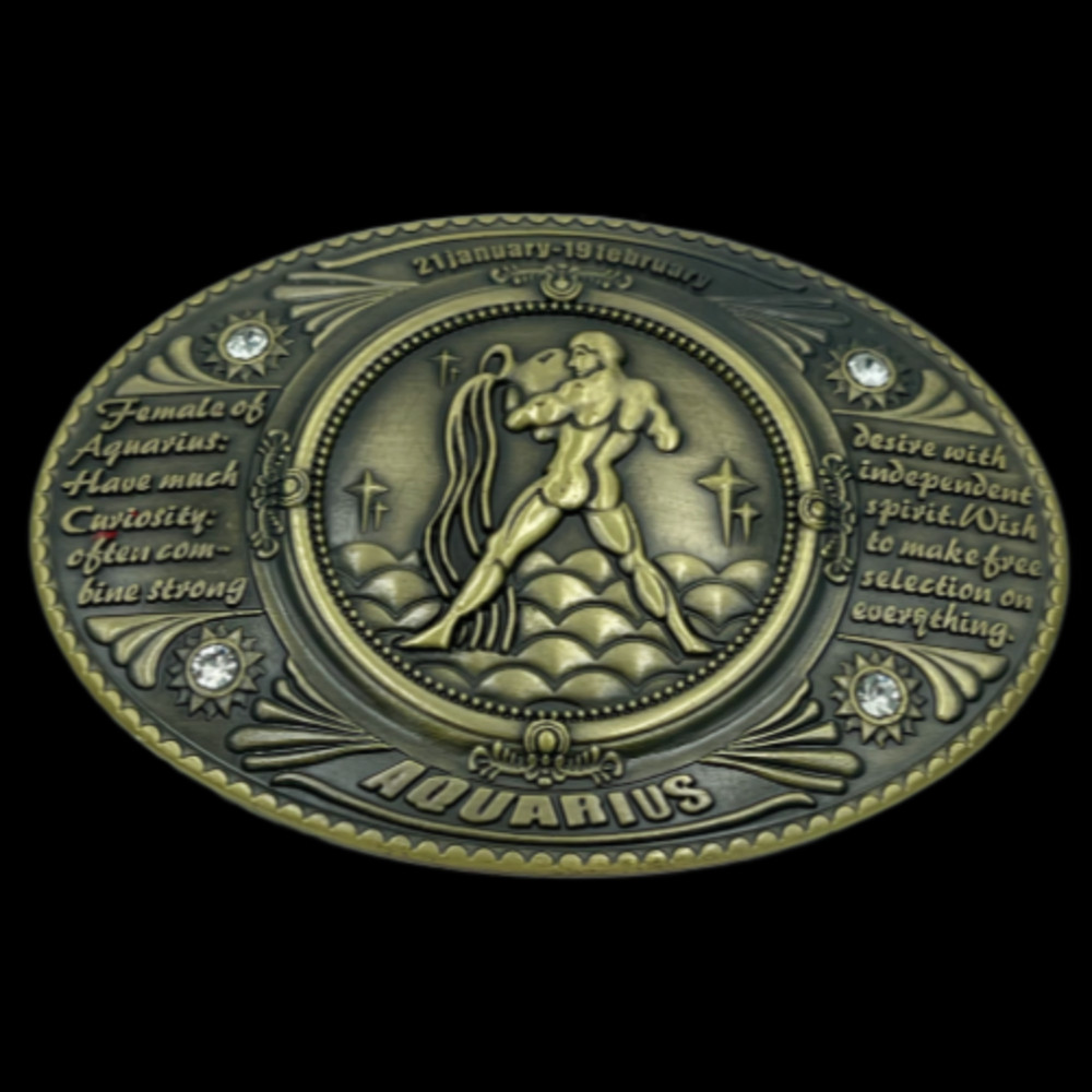 Aquarius Horoscope Zodiac Water Sign Belt Buckle Belts Buckles