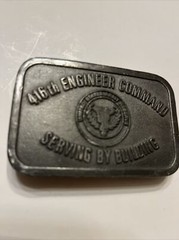 416 Engineer Command Serving Building Army Reserve Service Vintage Belt Buckle