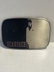 – Belt Buckle Free Shipping Scarface Large Classic Movie Themed With Pistol Gun