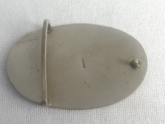 VTG Belt Buckle Mexican Abalone Inlay Silver Marijuana Leaf 420 Weed Cannabis