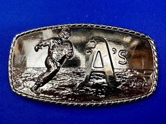 A&rsquo;s Baseball Logo Athletics Sports Oakland CA Silver Color Wide Belt Buckle