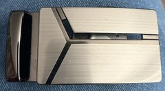 Mens Ratchet Belt Buckle ONLY Brushed Chrome Automatic Removable Classic Dress